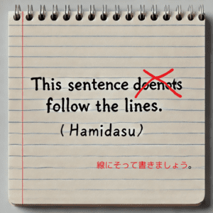 「はみ出す」:枠を超えて出てしまうという英語表現